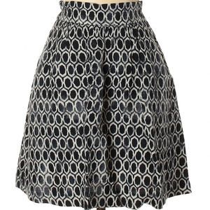 Ann Taylor Loft Oval Patterned Skirt with Pockets Size Small